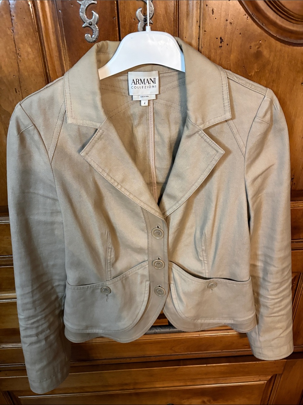 Armani Collezioni Women's Beige Blazer Jacket